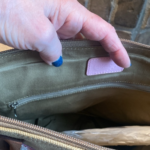 Canvas and Leather Peacock Tote Bag Designed by Childhood Cancer Survivor - Picture 11 of 12